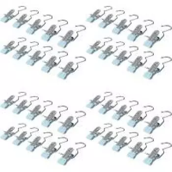 10 шт., компактные зажимы для прищепок, противоскользящий крючок для домашних путешествий (Синий 10 шт.)