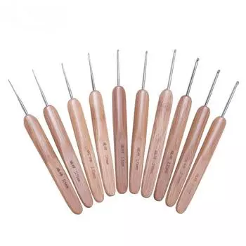 10 шт./компл. 0,5-2,75 мм набор бамбуковых спиц, маленькие кружевные вязальные крючки, набор крючков для самостоятельного вязания, иглы для ручки для пряжи 10pcs/Set
