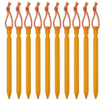 10 шт./компл. 18 см колышки для палатки из алюминиевого сплава с веревкой, оборудование для кемпинга и пешего туризма, аксессуары для палаток для путешествий на открытом воздухе золотистый