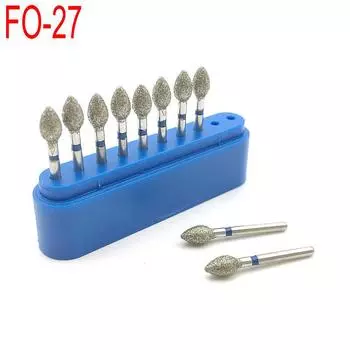 10 шт./компл. 1,6 мм стоматологические алмазные боры высокоскоростные боры для отбеливания зубов стоматологический полирующий инструмент FO-27 FO-27 синий