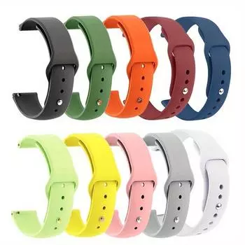 10 шт./компл., 20 мм, 22 мм, силиконовые ремешки для часов для Samsung Galaxy Watch6/4/5 Pro/Classic/Active 2/Gear S3 44 мм 40 мм 46 мм браслет correa Huawei GT 2/2E/3