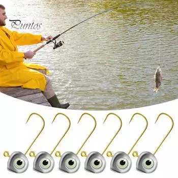 10 шт./компл. 2/3/5/7G 3D Eyes рыболовный крючок прочный металлический джиг головка крючок пресноводные соленые водоемы рыболовные принадлежности для открытого моря S