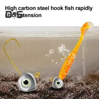 10 шт./компл. 2/3/5/7G 3D Eyes рыболовный крючок прочный металлический джиг головка крючок пресноводные соленые водоемы рыболовные принадлежности для открытого моря S