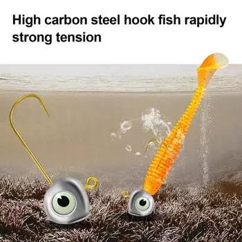 10 шт./компл. 2/3/5/7G 3D Eyes рыболовный крючок прочный металлический джиг головка крючок пресноводные соленые водоемы рыболовные принадлежности для открытого моря S