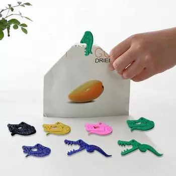 10 шт./компл. 3D-печатный крокодиловый зажим для запечатывания, многоразовый зажим для хранения закусок, хлеба, красочный зажим для хранения корма для животных, кухонный запечатывающий аппарат жёлтый