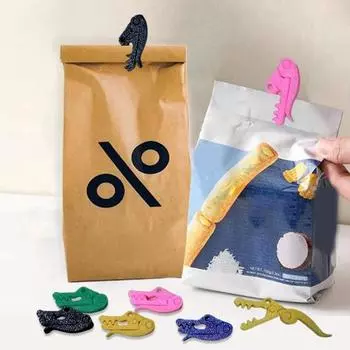 10 шт./компл. 3D-печатный крокодиловый зажим для запечатывания многоразовый пакет для хранения закусок и хлеба розовый