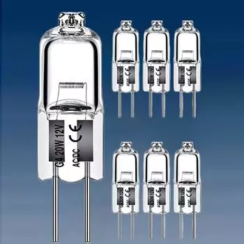 10 шт./компл. 5 Вт 10 Вт 20 Вт 35 Вт 50 Вт 2900 К галогенные лампы теплой энергии G4 12 В для внутреннего освещения Jc Bi-Pin светодиодные лампы с кристаллическим глобусом A2
