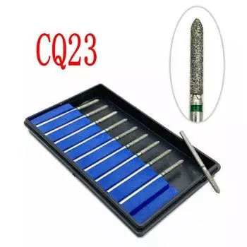 10 шт./компл. алмазная дрель для ногтей, фреза для стоматологических алмазных полировок, боры для низкоскоростного прямого наконечника с хвостовиком 2,35 мм CQ23