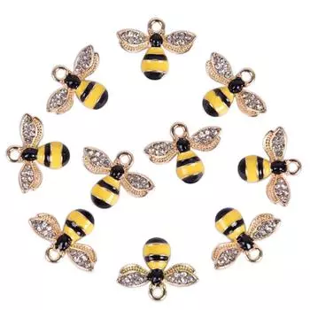 10 шт./компл. эмалированные подвески-пчелы, кулон, ювелирные изделия, сделай сам, ремесло, подарок