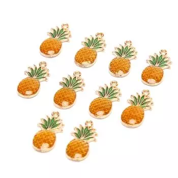 10 шт./компл. эмалированный сплав ананас подвески кулон ювелирные изделия поиск поделки ремесло