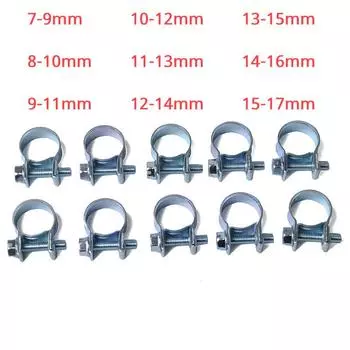 10 шт./компл. автомобильные хомуты для топливного шланга, набор хомутов для шлангов, мини-хомут для воздушного шланга из углеродистой стали, хомуты для дизельных и бензиновых труб