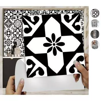 10 шт./компл., черно-белые наклейки на твердую плитку, пол, стену, кухню, ванную комнату, украшение стола, обои, пилинг-палку, ПВХ, художественную фреску 10cmX10cmX10pcs