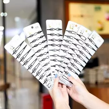 10 шт./компл., черные головные уборы, 6 стилей, аксессуары для волос, заколка для волос, невидимые вьющиеся волнистые ручки, заколка для салона, заколка для волос 01