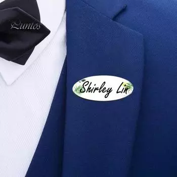 10 шт./компл. DIY овальный именной бейдж с булавкой для офисных работников, студентов, держатель для удостоверения личности сотрудника, легкий деревянный набор для броши на рабочую одежду 10pcs