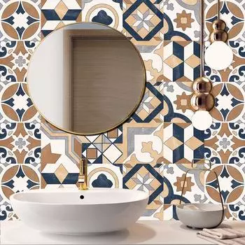 10 шт./компл., имитация цветов, матовая плитка, наклейки на стену, кухонные обои, противоскользящие, противообрастающие, наклейки на стену, украшение дома 10X10cmX10PCS