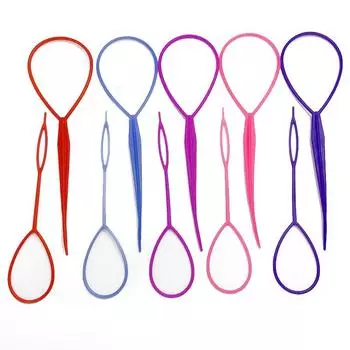 10 шт./компл., инструмент для укладки волос «конский хвост», пластиковая петля, черный зажим для хвоста пони, инструмент для укладки косичек для женщин и девочек