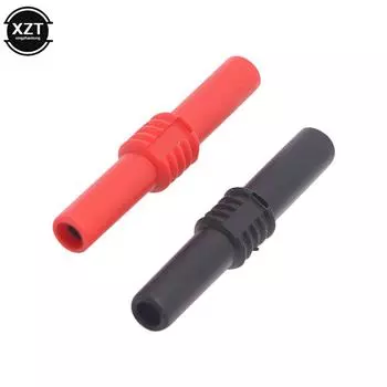 10 шт./компл. изолированный красный и черный 4 мм гнездо-гнездо банановый адаптер удлинитель изолированный черный красный высокого качества красный