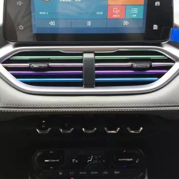 10 шт./компл. изысканная вентиляционная полоса против царапин декоративная цветная яркая ПВХ яркая цветная автомобильная вентиляционная отделка зелёный