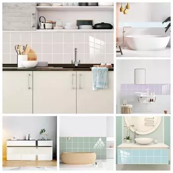 10 шт./компл. керамическая плитка из ПВХ с имитацией мрамора для предотвращения пятен Восстановленная самоклеящаяся бумага для украшения дома Декоративные пленки Наклейки на стены 10cm10cm10pcs