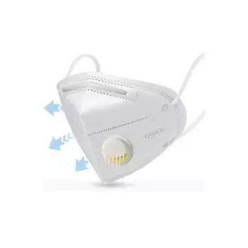 10 шт./компл., маска из нетканого материала Kn95, дыхательный клапан, пятислойная одноразовая подвесная антикапельная маска without valve 10 pcs белый