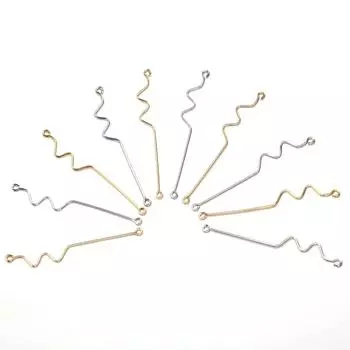 10 шт./компл. медные кривые соединительные стержни подвески для самостоятельного изготовления сережек ювелирные изделия ремесла серебряный