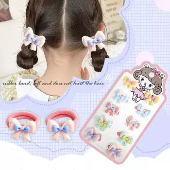 10 шт./компл. милые цветочные резинки для волос летние аксессуары для волос для девочек эластичные резинки для волос детские головные уборы на день рождения