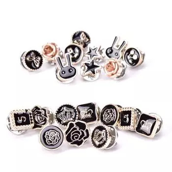 10 шт./компл. мини-хрустальная брошь с жемчужным цветком и пуговицами, рубашка с воротником с лацканами Set4