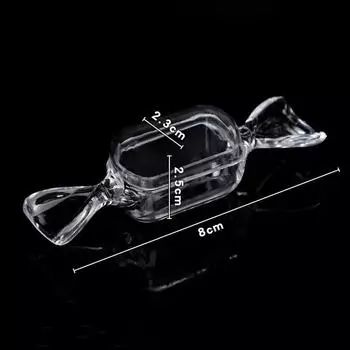 10 шт./компл. мини-пластиковая прозрачная коробка для конфет, симпатичный контейнер для хранения в форме конфет для украшения свадебного детского душа прозрачный