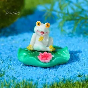 10 шт./компл. миниатюрная зеленая лягушка, фигурка, мини-лист лотоса, сидящая, лежащая, лягушка, украшение, статуя животного, сделай сам, микроландшафт, сказочный сад, резервуар для воды, аквариум 10 pcs