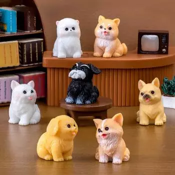 10 шт./компл., миниатюрные миниатюры с героями мультфильмов, собак, животных, мини-фигурки, сделай сам, фея, украшение для сада, мох, террариум, микропейзаж 2.1x2.7cm разноцветный