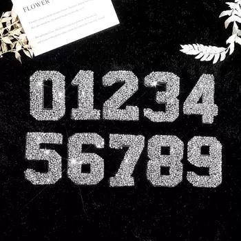 10 шт./компл. модные нашивки со стразами 0-9 цифры одежда значки наклейка аппликация