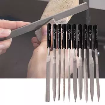 10 шт./компл. набор напильников, износостойкие, хорошая прочность, подшипниковая сталь, изысканная эргономичная ручка, игольчатые надфили 3