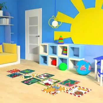 10 шт./компл. напольные наклейки самоклеящиеся мультяшные принты без остатков решетка номер игра стена M 1