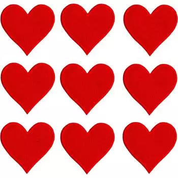 10 шт./компл. нашивки с красными сердечками, вышитые утюгом/пришивные ремонтные аппликации шириной 6 см