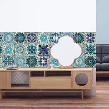 10 шт./компл. настенные наклейки износостойкие водонепроницаемые ПВХ Мандала жесткие плитки наклейки для 10cm