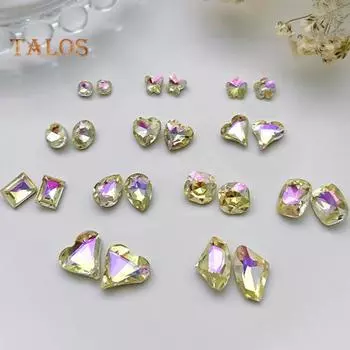 10 шт./компл., очаровательные 3D разноцветные формы для дизайна ногтей, сделай сам, блестящие роскошные искусственные кристаллы со стразами, украшения для ногтей, домашний салон, аксессуары для ногтей