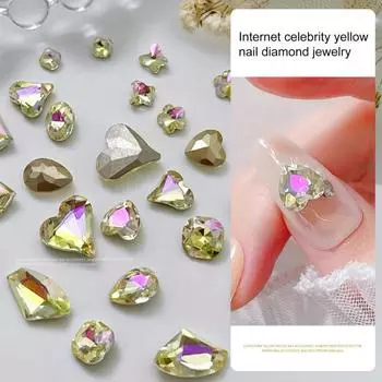 10 шт./компл., очаровательные 3D разноцветные формы для дизайна ногтей, сделай сам, блестящие роскошные искусственные кристаллы со стразами, украшения для ногтей, домашний салон, аксессуары для ногтей D