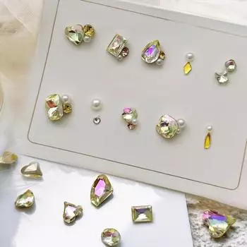 10 шт./компл., очаровательные 3D разноцветные формы для дизайна ногтей, сделай сам, блестящие роскошные искусственные кристаллы со стразами, украшения для ногтей, домашний салон, аксессуары для ногтей D