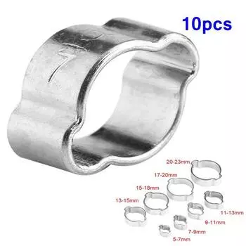 10 шт./компл. оцинкованный двухуховой хомут из нержавеющей стали - 23 мм для трубок бензиновых труб Fule 5-7MM