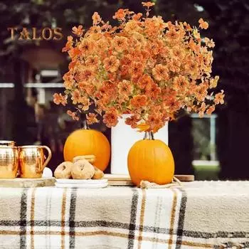 10 шт./компл. осенний искусственный цветок эвкалипт реалистичные искусственные растения Хэллоуин День благодарения праздник урожая в помещении на открытом воздухе искусственные цветочные украшения стол B