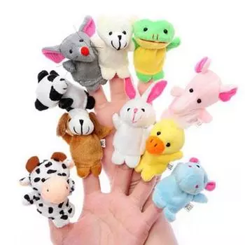 10 шт./компл. плюшевая пальчиковая кукла-животное для рассказывания историй, ролевая игра, образовательная мягкая игрушка-животное