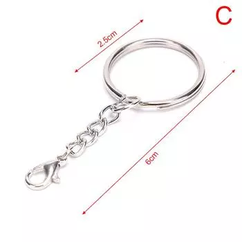 10 шт./компл. полированный серебряный брелок с разрезным кольцом короткий брелок для самостоятельного изготовления брелоков C:Dia25mm