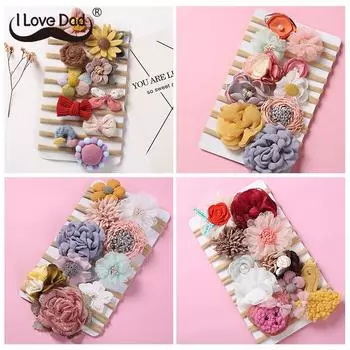 10 шт./компл. повязка на голову для маленьких девочек, эластичные нейлоновые банты с цветами, повязки на голову для новорожденных, повязка для волос для девочек, детский тюрбан, детские аксессуары для волос