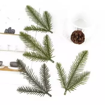 10 шт./компл. реалистичные искусственные листья широкое применение пластик яркая нежная поддельная сосновая иголка Single-head темно-зеленого