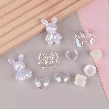 10 шт./компл. садовой обуви, аксессуары для обуви, сердце, бант, кролик, симпатичные съемные садовые туфли, цветочная пряжка, подвески, детский подарок белый