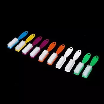 10 шт./компл. щетка для очистки ногтей от пыли с длинной ручкой, инструмент для маникюра-скраба