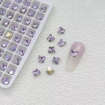 10 шт./компл. сердечки для ногтей, блестящие стразы для ногтей в форме бабочки, заостренные сзади, подвески для дизайна ногтей, украшения для ногтей своими руками 12
