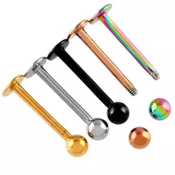 10 шт./компл., шарик из хирургической стали, стержень для ушей, губ, носа, украшения для пирсинга серебряный