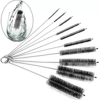 10 шт./компл. Щетка для кофемашины, очиститель для бутылок, трубочек, мытье стаканов, клавиатур, щетки для чистки ювелирных изделий, чистые инструменты чёрный