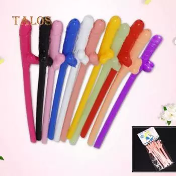 Набор питьевых соломинок в форме полового члена 10 шт